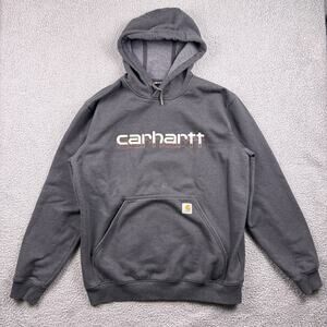Carhartt Hoodie Mens Large Gray Loose Fit Rain Defender Sweatshirt Pullover